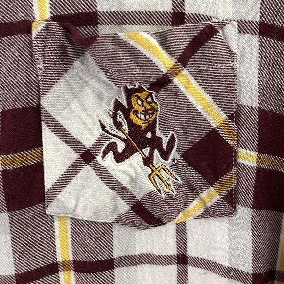 UG APPAREL Women’s 2X Boyfriend Plaid Flannel Button Down Shirt Arizona State - Picture 3 of 10